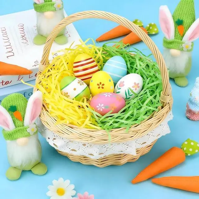 Alt view image 4 of 7 - Jremreo 4 Colors 8.5oz (240g) Easter Grass Basket Filler Bulk, Assorted Crinkle Cut Paper Shred Filler for Easter Egg Hunt Decor, Gift Wrapping & Basket Filling