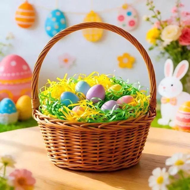 Alt view image 7 of 7 - Jremreo 4 Colors 8.5oz (240g) Easter Grass Basket Filler Bulk, Assorted Crinkle Cut Paper Shred Filler for Easter Egg Hunt Decor, Gift Wrapping & Basket Filling