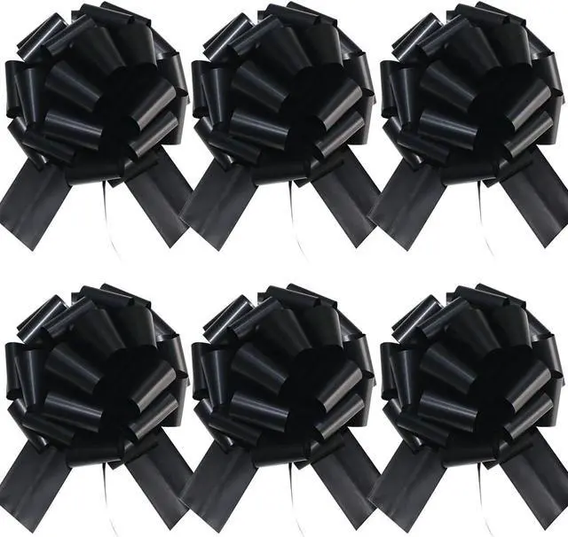 Main image of HQJAXJ 9 inch Big Black Bow,6pcs pull Bows for Gift Wrapping,Easter,gift baskets,birthday parties,table decorations,Valentine's Day,Christmas and other gift and scene decorations (Black)