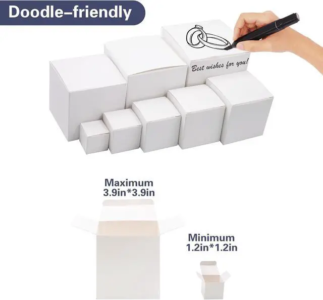 Alt view image 3 of 6 - JoyHuaTrade 8 PCS Nesting Gift Boxes Prank Surprise White Square Box
