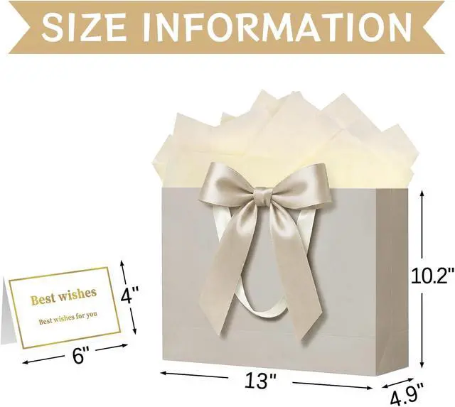 Alt view image 2 of 6 - Laidans 13 Inch Large Gift Bag for Birthday, Baby Shower & Wedding