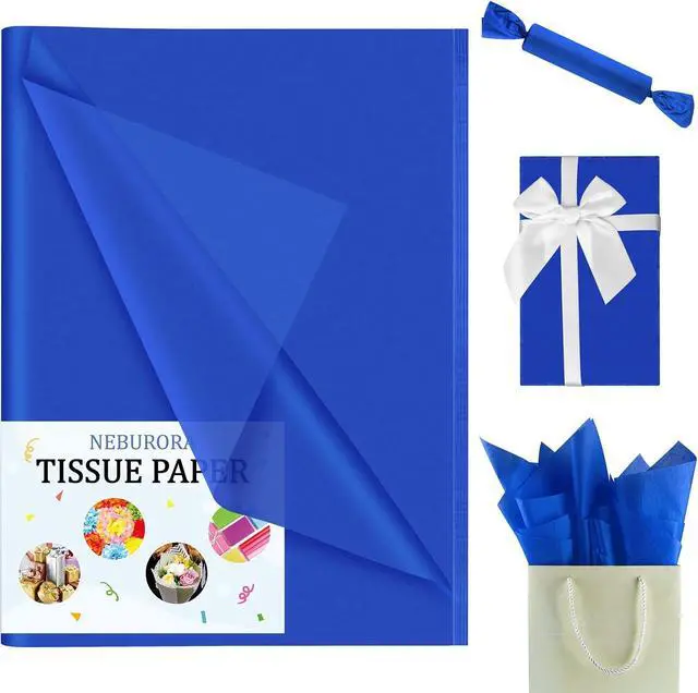 Alt view image 2 of 7 - NEBURORA 60 Sheets Blue Tissue Paper Set Gift Wrap Paper(Blue)