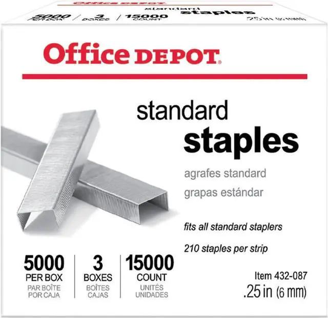Main image of Office Depot Standard Staples, 1/4in., Pack of 3 Boxes, 0