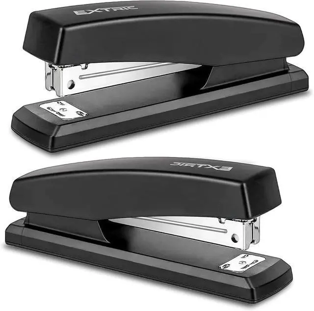 Main image of EXTRIC Staplers for Desk, Black Stapler Heavy Duty 2 PK 25 Sheet Capacity