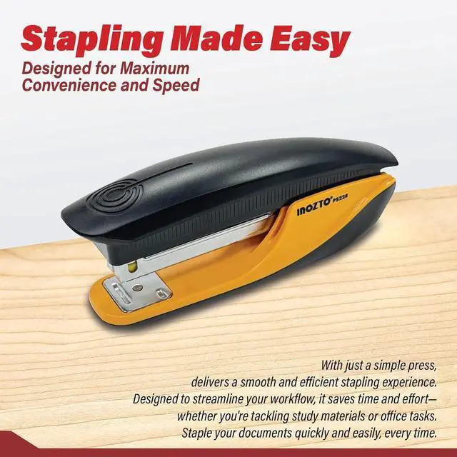 Alt view image 2 of 7 - Ergonomic Stapler, 20 Sheet Capacity & 100 Staples Storage, with Staple Remover & Non-Slip Base, for Office, School, Home Use
