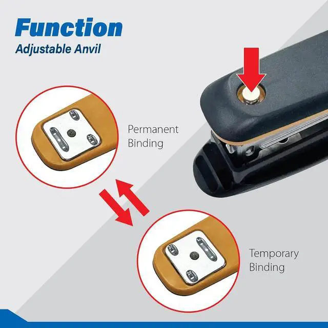Alt view image 5 of 7 - Ergonomic Stapler, 20 Sheet Capacity & 100 Staples Storage, with Staple Remover & Non-Slip Base, for Office, School, Home Use