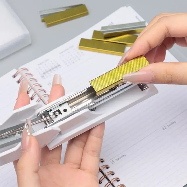 Alt view image 3 of 7 - NatSumeBasics 3000 Yellow Gold Staples 26/6 Standard Colored Staple Refill