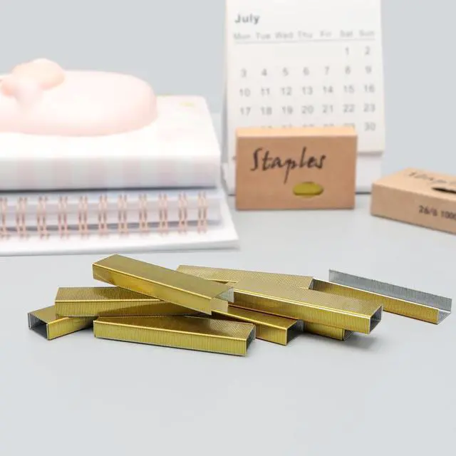 Alt view image 2 of 7 - NatSumeBasics 3000 Yellow Gold Staples 26/6 Standard Colored Staple Refill