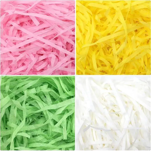 Main image of Jremreo 4 Colors 8.5oz (240g) Easter Grass Basket Filler Bulk, Assorted Crinkle Cut Paper Shred Filler for Easter Egg Hunt Decor, Gift Wrapping & Basket Filling