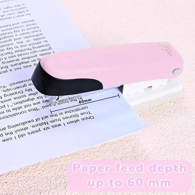 Alt view image 4 of 7 - Temiary Stapler, Desktop Metal Staplers with 2000 Standard Staples, 25 Sheet Capacity, One Finger Stapling, Jam Free, No Effort Staplers for Classroom, Office or Desk (Pink)