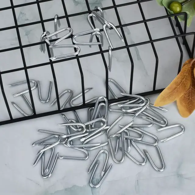 Alt view image 4 of 7 - Steel Wire Fencing Staples 50Pcs Wire Staples Galvanized Fencing Staple U Shaped Nails 1.2'' Fence Post Staple for Wire Mesh & Woven Fence