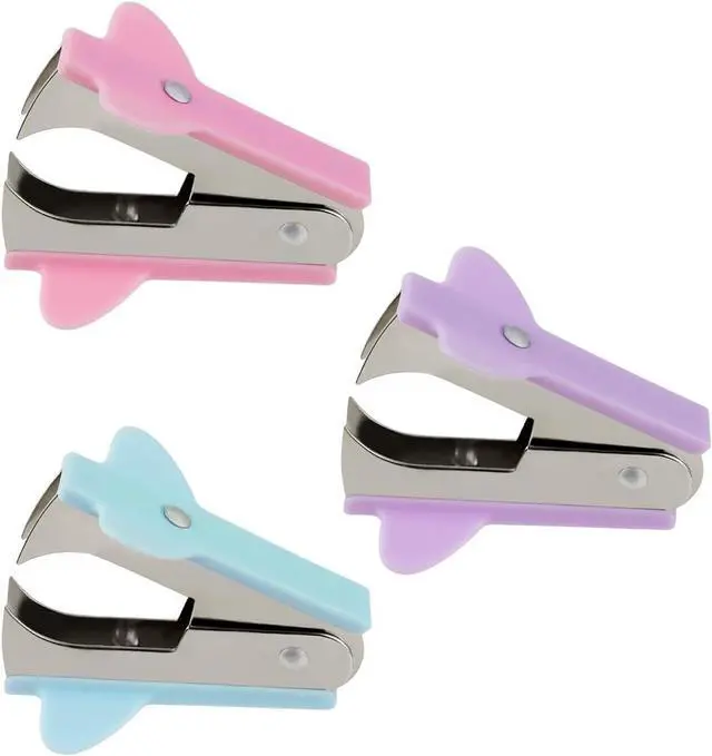 Main image of 3 Pack Staple Remover Stapler Puller Remover Stapler Remover Tool for Home Office School Office Staple Removers Staple Removal Set Pinch Jaw Style Staple Remover Tool (Pink Purple Green)