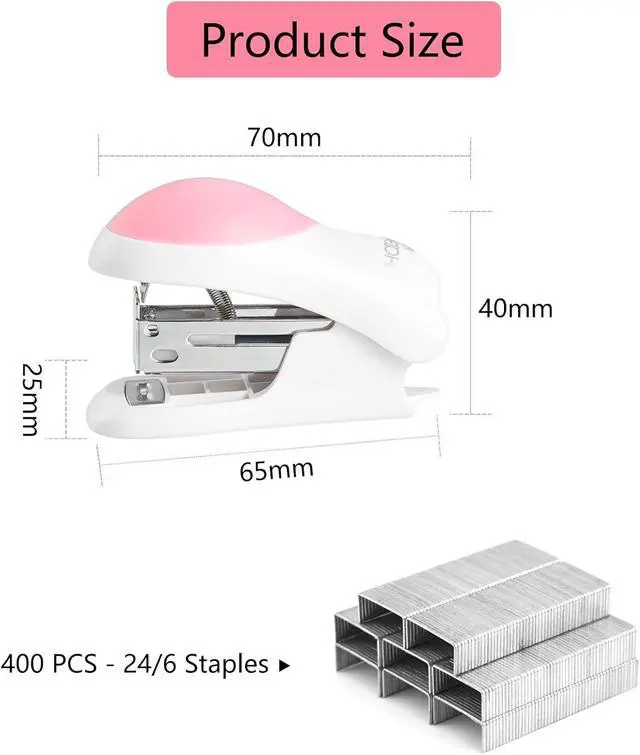 Alt view image 5 of 6 - NEBURORA Mini Effortless Desktop Staplers with 400 Standard 24/6 Staples