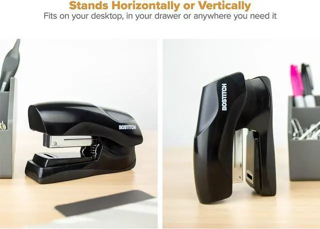 Alt view image 4 of 7 - Bostitch Office Heavy Duty Stapler, 40 Sheet Capacity, No Jam, Half Strip, Fits into the Palm of Your Hand, For Classroom, Office or Desk, Black