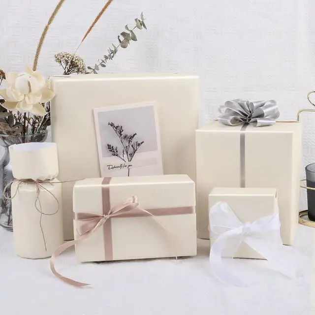 Alt view image 6 of 7 - NESCCI Off White Matte Wrapping Paper,Gift Wrapping Paper