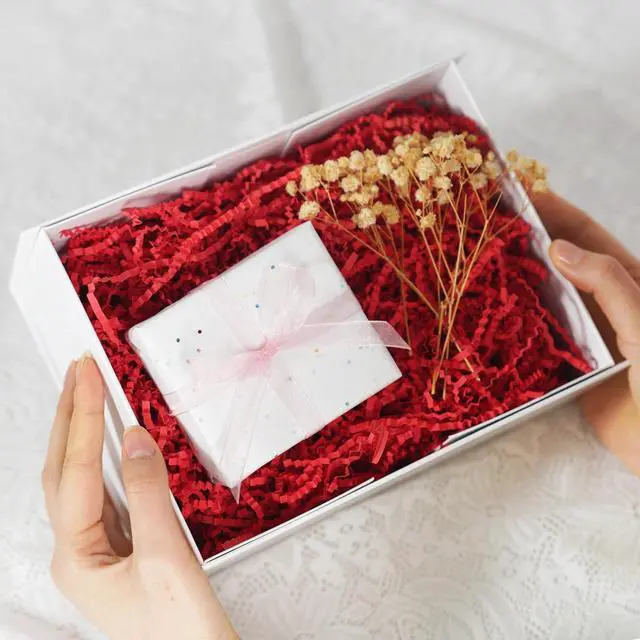 Alt view image 4 of 5 - ROSYJUNE 1LB Crinkle Paper Filler, Red Shredded Paper for Gift Basket Box
