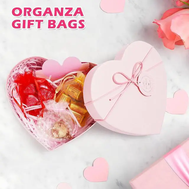 Alt view image 4 of 6 - ANZNKU 50 Pcs White Organza Bags 3×4'', Small Mesh Gift Bag with Drawstring