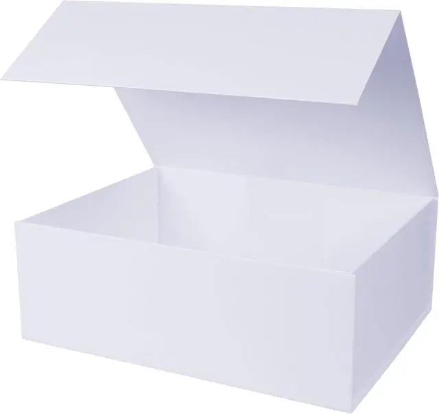 Main image of Aimyoo White Collapsible Gift Box with Magnetic Closure Lids 13.8x9x4.3 in, Large Bridesmaid Groomsman Proposal Boxes, Rectangle Present Box for Graduation Birthday Storage 1 Pack