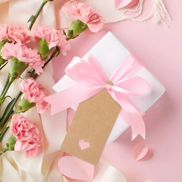 Alt view image 4 of 7 - G2PLUS 100PCS Blank Gift Tags with String, Kraft Paper Hangtags, 3.7x1.8 in