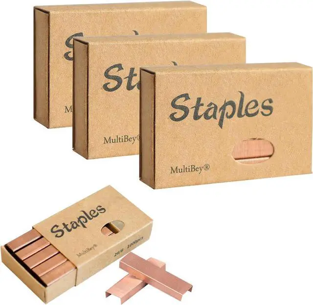 Main image of MultiBey 4000 Rose Gold Staples, #12 26/6 Staple Refill for Desk Stapler