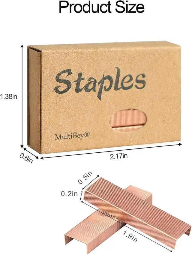 Alt view image 3 of 7 - MultiBey 4000 Rose Gold Staples, #12 26/6 Staple Refill for Desk Stapler