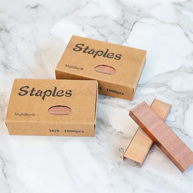 Alt view image 2 of 7 - MultiBey 4000 Rose Gold Staples, #12 26/6 Staple Refill for Desk Stapler