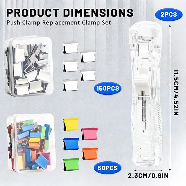 Alt view image 2 of 7 - 2PCS Paper Clip Dispenser with 200PCS Clam Clips, Paper Clamps