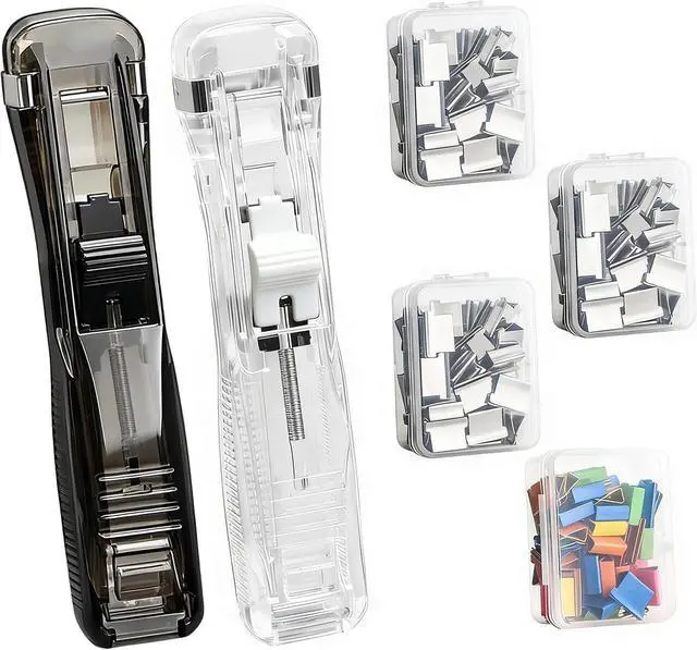 Main image of 2PCS Paper Clip Dispenser with 200PCS Clam Clips, Paper Clamps