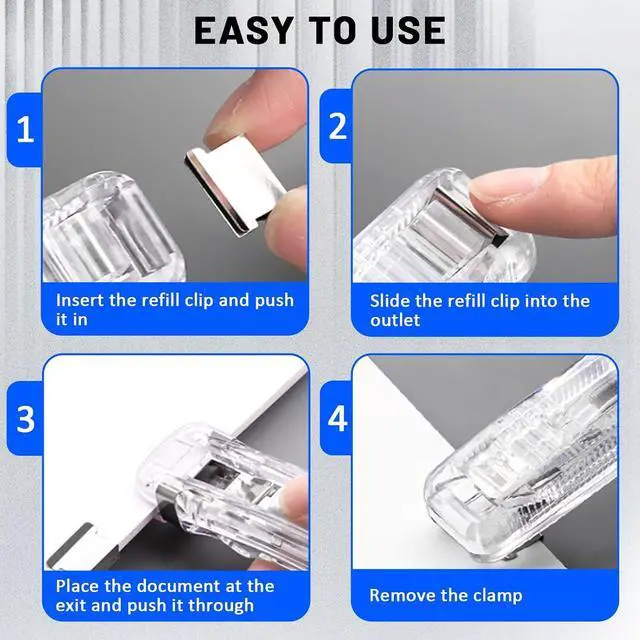 Alt view image 3 of 7 - 2PCS Paper Clip Dispenser with 200PCS Clam Clips, Paper Clamps