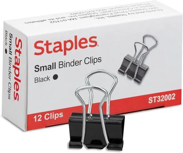 Alt view image 2 of 6 - Staples Binder Clips, Small Size, 0.38" Capacity, Black, 144 Pack Compact Clips for Documents, Notes & Office Use