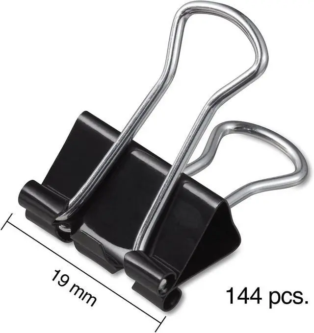 Alt view image 5 of 6 - Staples Binder Clips, Small Size, 0.38" Capacity, Black, 144 Pack Compact Clips for Documents, Notes & Office Use