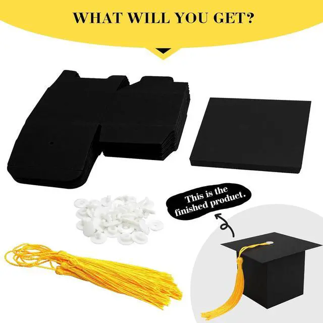 Alt view image 3 of 7 - ZMCINER 30 PCS Graduation Cap Candy Box Graduation Cap Gift Boxes for Graduation Favors 2026