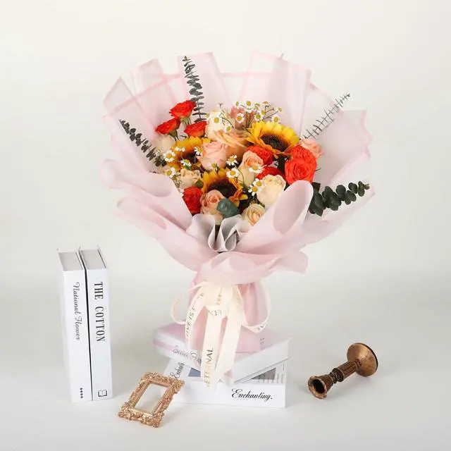 Alt view image 5 of 6 - 20 Sheet Flower Wrapping Paper-Waterproof Bouquet Paper (Translucent Pink)