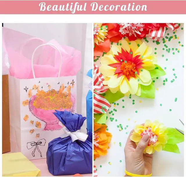 Alt view image 5 of 6 - woric 160 Sheets Tissue Paper for Gift Bags 20 X 14 Inches Multicolor
