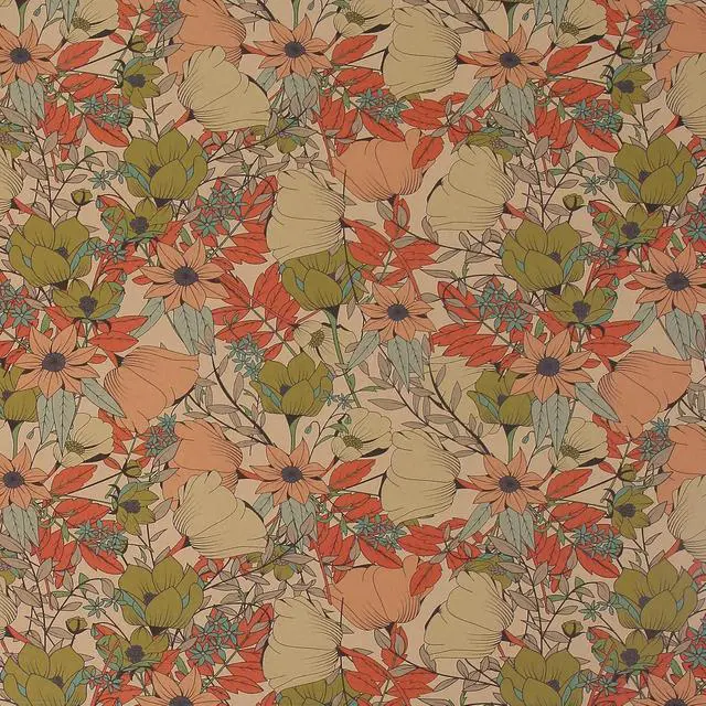 Alt view image 2 of 7 - Aimyoo Kraft Floral Wrapping Paper Roll, All Occasion Vintage Flower Gift Wrap for Wedding Birthday Bridal Shower, 17 inch x 10 ft