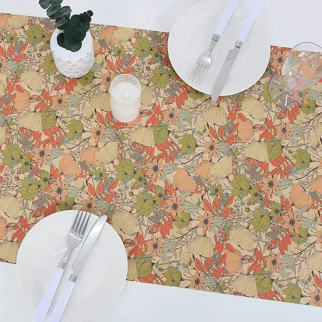 Alt view image 6 of 7 - Aimyoo Kraft Floral Wrapping Paper Roll, All Occasion Vintage Flower Gift Wrap for Wedding Birthday Bridal Shower, 17 inch x 10 ft