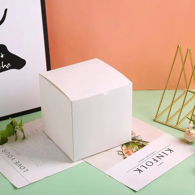 Alt view image 6 of 7 - SHIPKEY 10 Pack White Cardboard Gift Boxes with lids |4x4x4inch Square Boxes | Small Gift Boxes Suitable for Party, Wedding, Christmas, Holidays, Birthdays and All Other Occasions