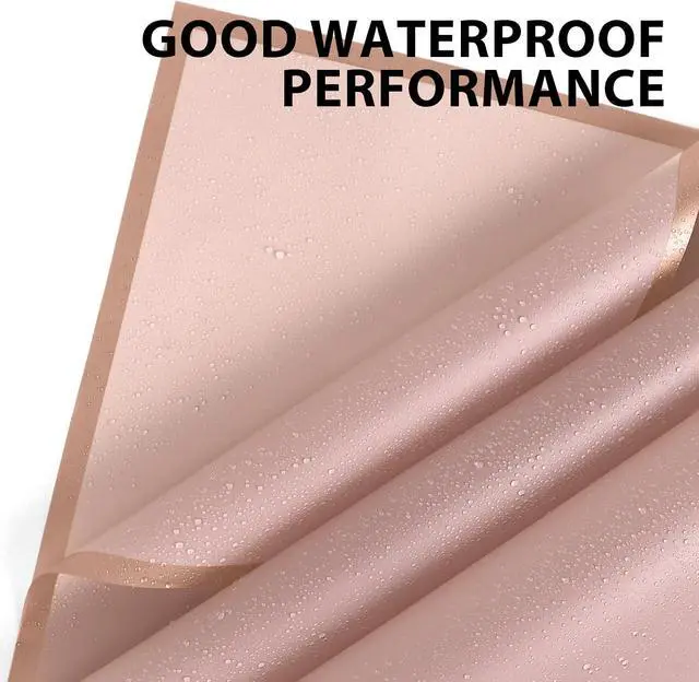 Alt view image 3 of 6 - 20 Sheet Flower Wrapping Paper-Waterproof Floral Bouquet Paper (Dark Pink)