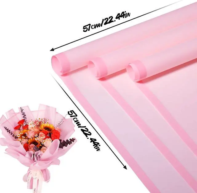 Alt view image 5 of 6 - CCIJESW 20 Sheets Flower Bouquet Wrapping Paper Korean Floral Paper Pink