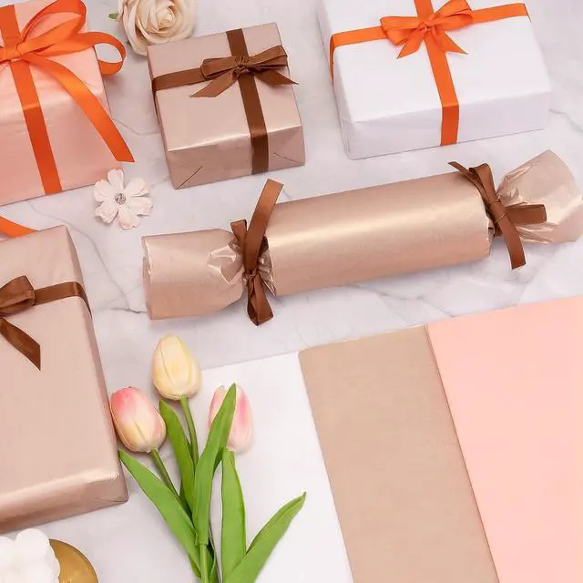 Alt view image 3 of 7 - Larcenciel Tissue Paper Gift Wrap, 30 Pcs Girly Pearlescent Pink Tissue Paper for Gift Bags Bulk, Delicate Glitter Wrapping Art Packaging for Birthdays, Weddings, Anniversaries, Crafts, 19.7x13.8inch