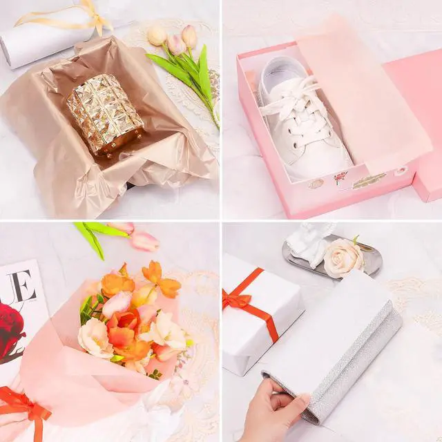 Alt view image 6 of 7 - Larcenciel Tissue Paper Gift Wrap, 30 Pcs Girly Pearlescent Pink Tissue Paper for Gift Bags Bulk, Delicate Glitter Wrapping Art Packaging for Birthdays, Weddings, Anniversaries, Crafts, 19.7x13.8inch