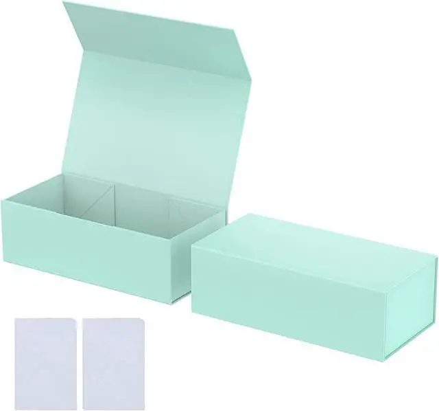 Alt view image 2 of 7 - Gift Box 12" x 6" x 4",Large Gift Box with Lid,Light Blue Boxes for Presents,Birthday,Valentine's Day,Mother's Day,Christmas,Anniversary,Luxury for Gift Packaging