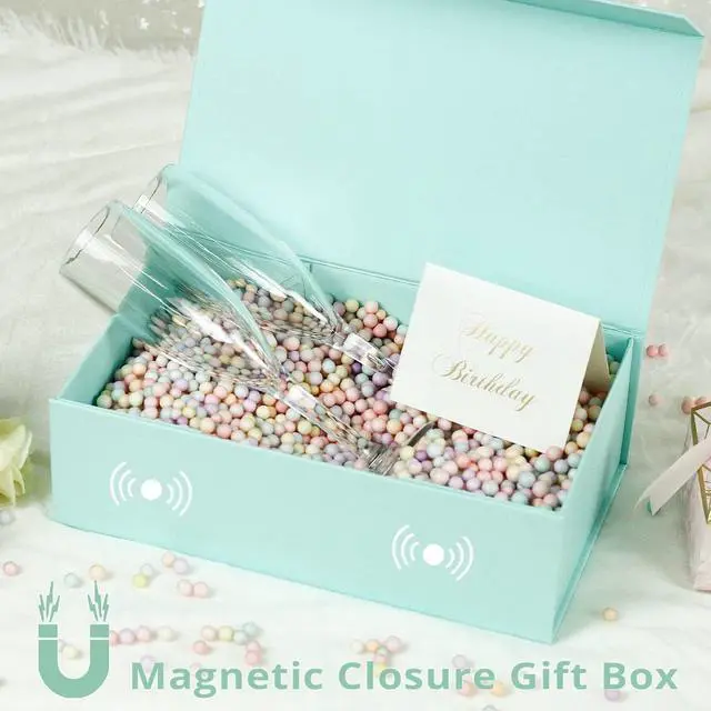 Alt view image 6 of 7 - Gift Box 12" x 6" x 4",Large Gift Box with Lid,Light Blue Boxes for Presents,Birthday,Valentine's Day,Mother's Day,Christmas,Anniversary,Luxury for Gift Packaging