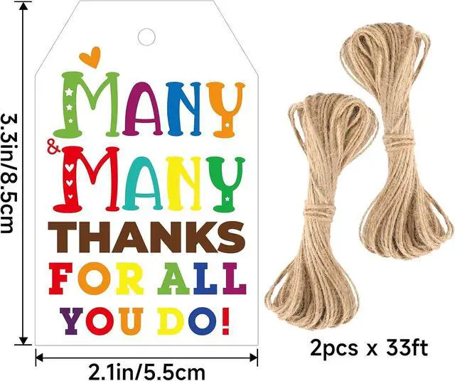 Alt view image 2 of 7 - joycraft 100Pcs Thank You for All You Do Tags, Thank You Tags with String