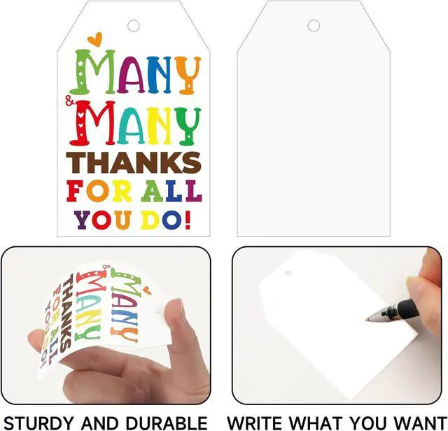 Alt view image 3 of 7 - joycraft 100Pcs Thank You for All You Do Tags, Thank You Tags with String
