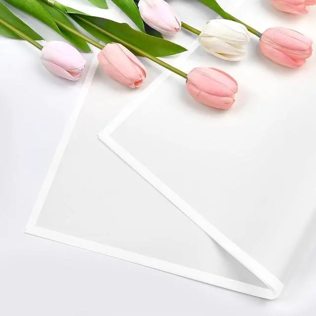 Alt view image 3 of 7 - Jutieuo 20 Sheets White Flower Wrapping Paper, White Edge