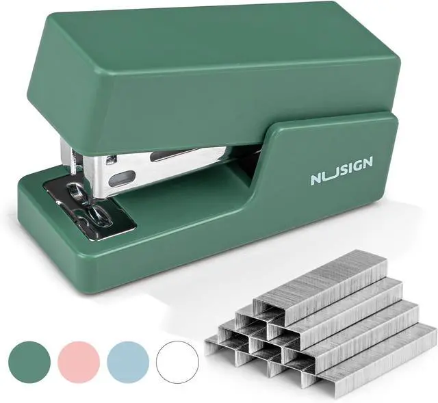 Main image of NUSIGN Mini Stapler with 830 Staples, Small Cute Desk Staplers, 25 Sheet Capacity, Green