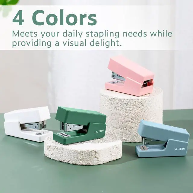 Alt view image 6 of 7 - NUSIGN Mini Stapler with 830 Staples, Small Cute Desk Staplers, 25 Sheet Capacity, Green