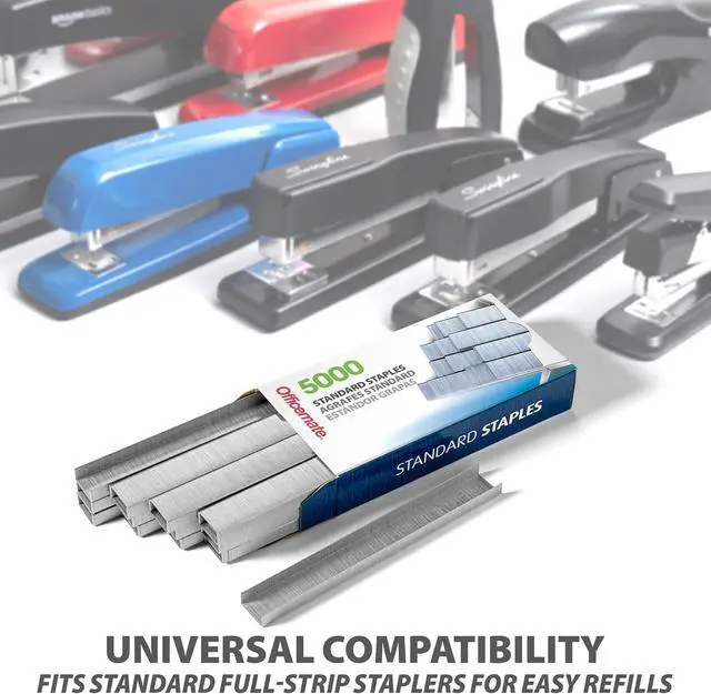 Alt view image 3 of 7 - Officemate OIC Chisel Point Staples - 5000 Count, 20 Sheet Capacity, 1/4-Inch Leg Length, School Supplies and Office Supplies for Standard Stapler Applications