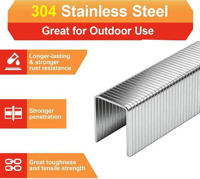 Alt view image 5 of 7 - 20 Guage 304 Stainless Steel T/50 Staples,4 Sizes:1344pcs